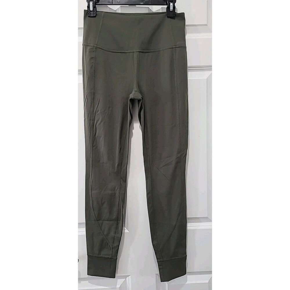 Eddie Bauer High Rise Stretch Yoga Running Leggings Olive Army Green Size M